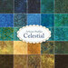 A collage of fabrics included in the Artisan Batiks Celestial collection by Robert Kaufman Fabrics