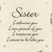 beige fabric scan with grateful words related to sisters across it