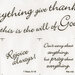 white fabric scan with religious words and phrases across it