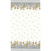 White border print fabric with yellow flower, grey plaid, and buzzing bees