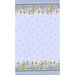 light blue border print fabric with yellow flower, grey plaid, and buzzing bees