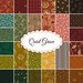 Collage graphic of all 28 rich basic fabrics within the quiet grace collection
