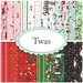 a collage of all fabrics included in Twas fabric collection