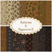 A collage of cream, tan, and dark brown fabrics in the Butternut & Peppercorn II fat quarter set.