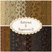 A collage of cream, tan, and dark brown fabrics in the Butternut & Peppercorn II collection
