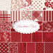 collage of all fabrics included in Heirloom Red collection