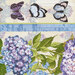 Close up detail shot of the butterflies and hydrangeas border stripe.
