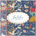 collage of all fabrics included in Jubilee Blue 5 fat quarter set