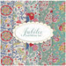 collage of all fabrics included in Jubilee teal and white 5 fat quarter set