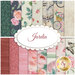 A collage of romantic floral fabrics included in the Jardin FQ set