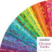 collage of chroma batiks fabric jelly roll in a rainbow of colors