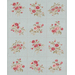 lovely gray-blue panel featuring tiles of dusty red flowers