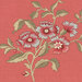 close up of lovely faded red panel featuring tiles of dusty red flowers