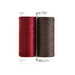 Two thread spools, one red and one brown, isolated on a white background