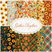 collage of all fabrics in Gather Together FQ set featuring fall patterns