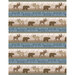 border stripe fabric featuring moose, bears, trees, and branches with pinecones