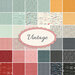 graphic of full vintage collection of fabrics, ranging from mustard yellow to aqua to red to navy blue to white