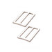 2 Nickel-plated rectangle slider rings on a white background