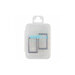 2 silver metal rectangle rings in a hard plastic case on a white background