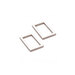 2 silver metal rectangle rings on a white background