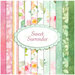 A striped collage of light floral pink and green fabrics in the Sweet Surrender 10