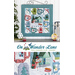 Photo collage of the finished wall hanging for January made with the Wander Lane fabric collection and pattern by Nancy Halvorsen