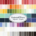 graphic showing all fabrics in the kimberbell basics refreshed complete FQ set, in a rainbow of colors