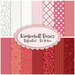 graphic of pink, red, and white fabrics in the kimberbell basics refreshed be mine FQ set