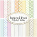 graphic showing all fabrics in the kimberbell basics refreshed lullaby FQ set, in a light rainbow of colors