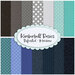 graphic showing all fabrics in the kimberbell basics refreshed maritime FQ set, in blue, gray, and aqua