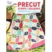 The front of the Precut Strips & Squares book by Annies Quilting showing a bright patchwork quilt