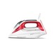 red and white steam iron