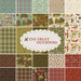 collage of all fabrics in the great outdoors fat quarter set, with camping and nature motifs, in shades of aqua, cream, green, red, and brown