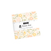 photo of white floral fabric square with flower girl branding on the packaging on a white background