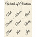 Full, digitized version of the Words Of Christmas panel, featuring nine christmas themed words