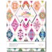 Front of the Queen of Diamonds pattern featuring a colorful digital version of the finished quilt using a Tula Pink fabric collection
