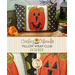 Collage photo showing different angles of a pillow featuring a jack-o-lantern with the words 