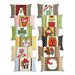 Collage photo showing 12 different pillows in different colors and seasonal designs for each month