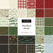 collage of all woodland winter fabrics, featuring fabrics with images of the woods and woodland creatures in shades of red, white, green, black, and light blue 