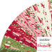 collage of all once upon a christmas jelly roll fabrics, in colors ranging from green to off white to pink to red