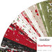 collage of all starberry jelly roll fabrics, in shades of red, green, white, tan, and black
