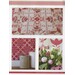 Page from the pattern book, showing a three different quilt projects staged throughout a home