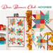 Collage image of the Door Banner for November featuring patchwork maple leaves