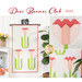 Collage image of the Door Banner for May featuring 3 pink tulips