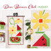Collage image of the Door Banner for August featuring a yellow vining flower and watermelon slices
