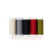 Photo of 5 spools of cotton thread isolated on a white background
