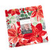 photo of Winterly fabric squares, in shades of red, green, black, white, and teal, ona white background