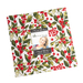 photo of pine valley fabric squares, in warm shades of red, gray, white, and green, on a white background