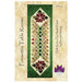 Front of Poinsettia table runner pattern showcasing the final project, beautifully similar to stained glass