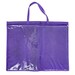Image of the back of the purple tote, showing one very large vinyl pocket